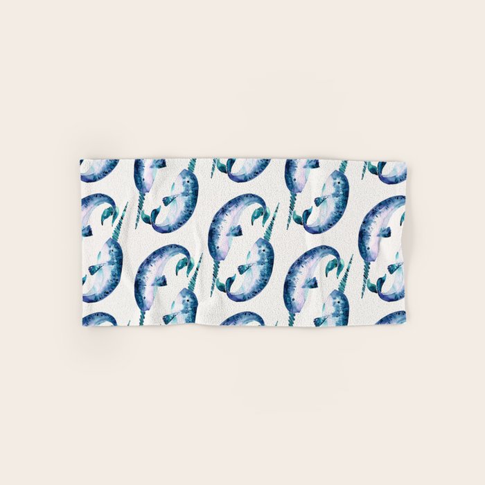 Blue Narwhals Bath Towel Gallery Image 1