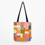 mid century mod shapes checkers Tote Bag Gallery Image 2