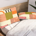 mid century mod shapes checkers Pillow Sham Gallery Image 2