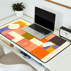 mid century mod shapes checkers Desk Mat Gallery Image 2