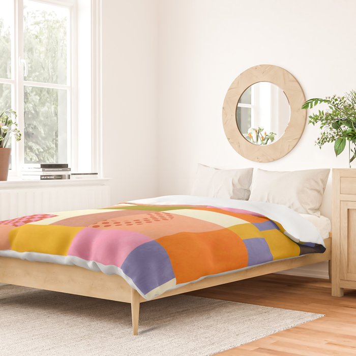 mid century mod shapes checkers Duvet Cover Gallery Image 2