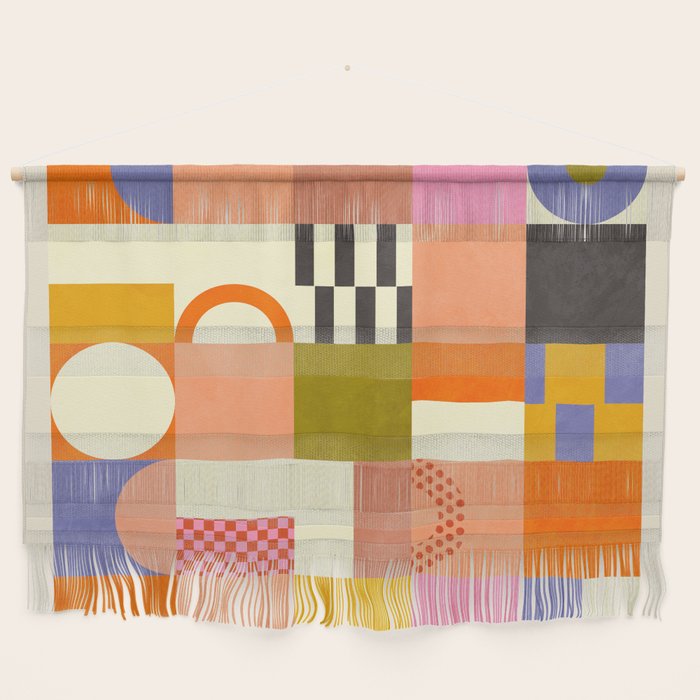 mid century mod shapes checkers Wall Hanging Gallery Image 1
