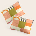 mid century mod shapes checkers Pillow Sham Gallery Image 3