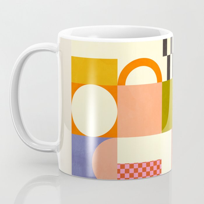 mid century mod shapes checkers Coffee Mug Gallery Image 3