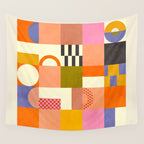 mid century mod shapes checkers Wall Tapestry Gallery Image 4