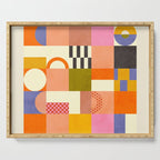 mid century mod shapes checkers Serving Tray Gallery Image 1