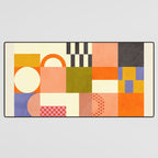 mid century mod shapes checkers Desk Mat Gallery Image 3