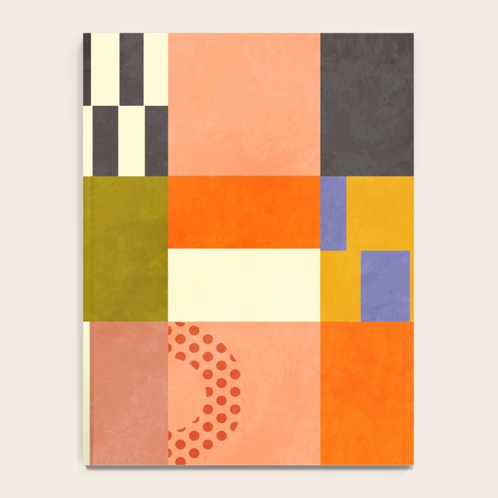 mid century mod shapes checkers Notebook Gallery Image 4