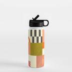 mid century mod shapes checkers Water Bottle Gallery Image 1