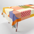 mid century mod shapes checkers Tablecloth Gallery Image 1