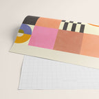 mid century mod shapes checkers Wrapping Paper Gallery Image 2