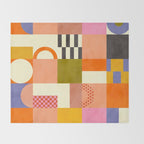 mid century mod shapes checkers Throw Blanket Gallery Image 2
