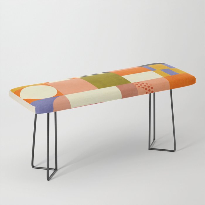 mid century mod shapes checkers Bench Gallery Image 1
