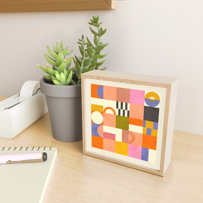 mid century mod shapes checkers Mini Art Print Gallery Image 2