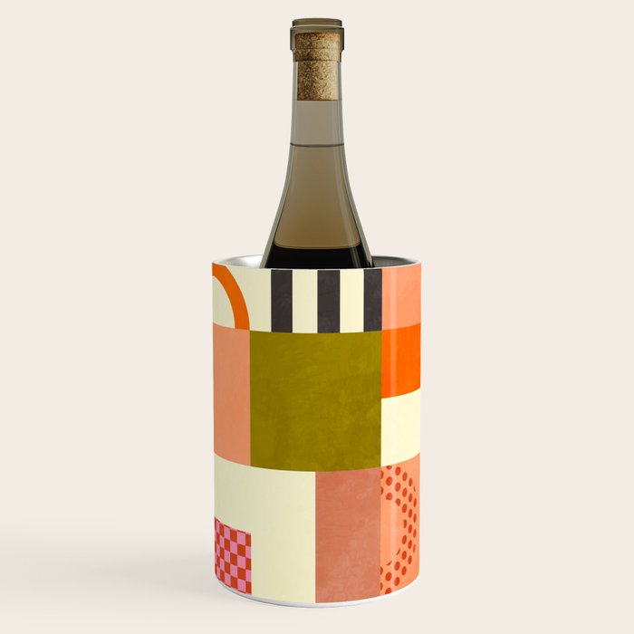 mid century mod shapes checkers Wine Chiller Gallery Image 1