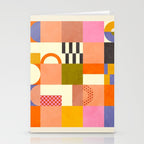 mid century mod shapes checkers Stationery Card Gallery Image 2