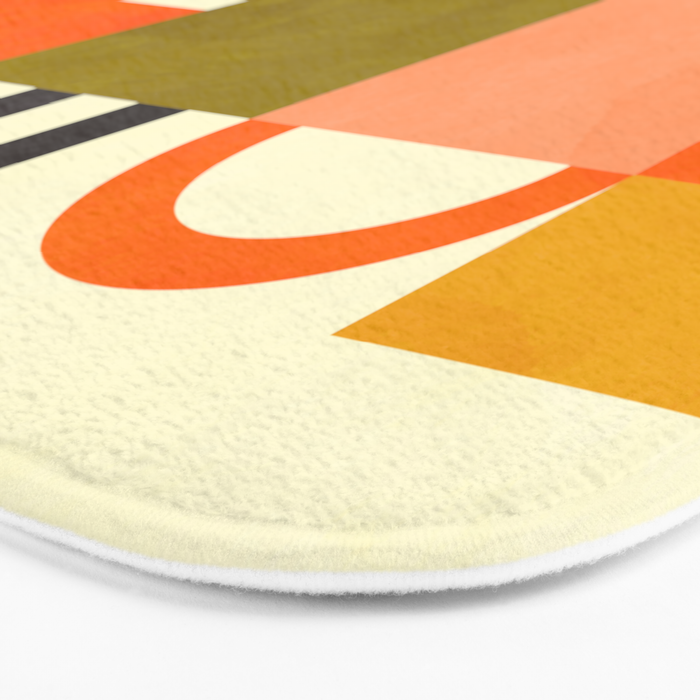 mid century mod shapes checkers Bath Mat Gallery Image 3