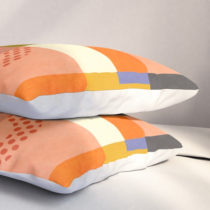 mid century mod shapes checkers Pillow Sham Gallery Image 3