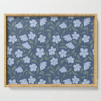 Moody Botanical Blooms on Slate Blue Serving Tray Gallery Image 1