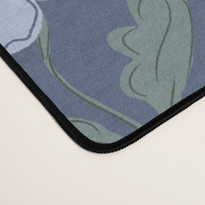 Moody Botanical Blooms on Slate Blue Desk Mat Gallery Image 4