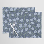 Moody Botanical Blooms on Slate Blue Placemat Gallery Image 1