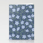 Moody Botanical Blooms on Slate Blue Stationery Card Gallery Image 2
