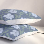 Moody Botanical Blooms on Slate Blue Pillow Sham Gallery Image 3