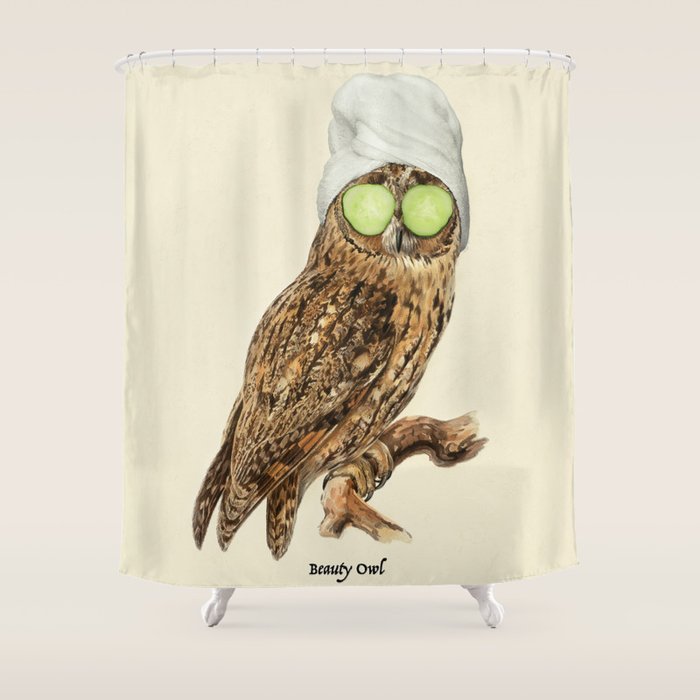 Beauty Owl Shower Curtain Gallery Image 1