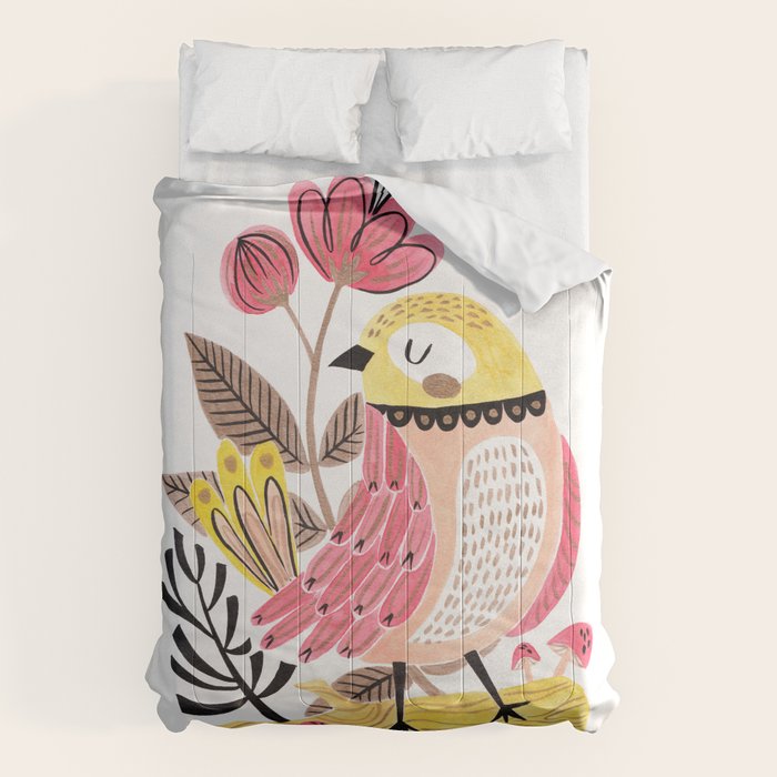 Little Birdy on a Log Comforter Gallery Image 6