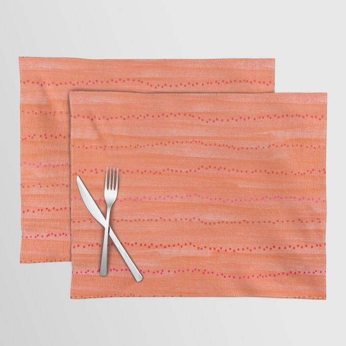 Minimal Doodle Dots in Chili Red Placemat Gallery Image 1