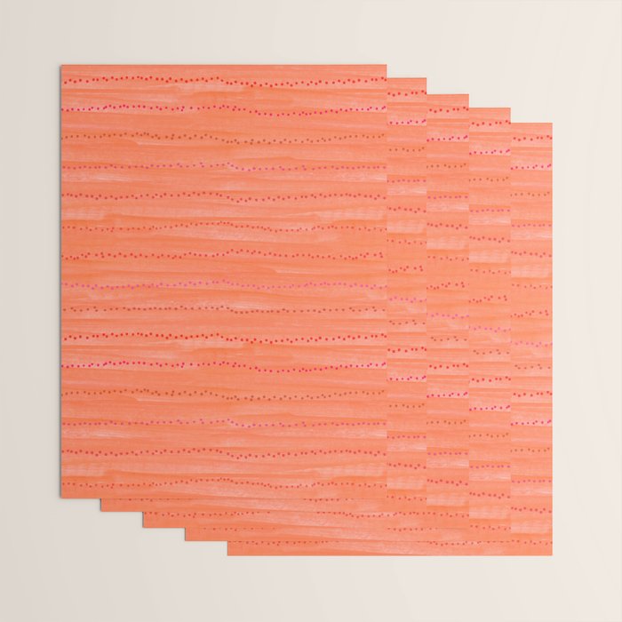 Minimal Doodle Dots in Chili Red Wrapping Paper Gallery Image 3