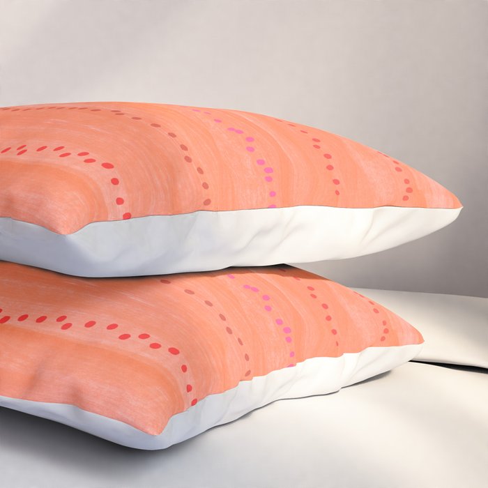 Minimal Doodle Dots in Chili Red Pillow Sham Gallery Image 3