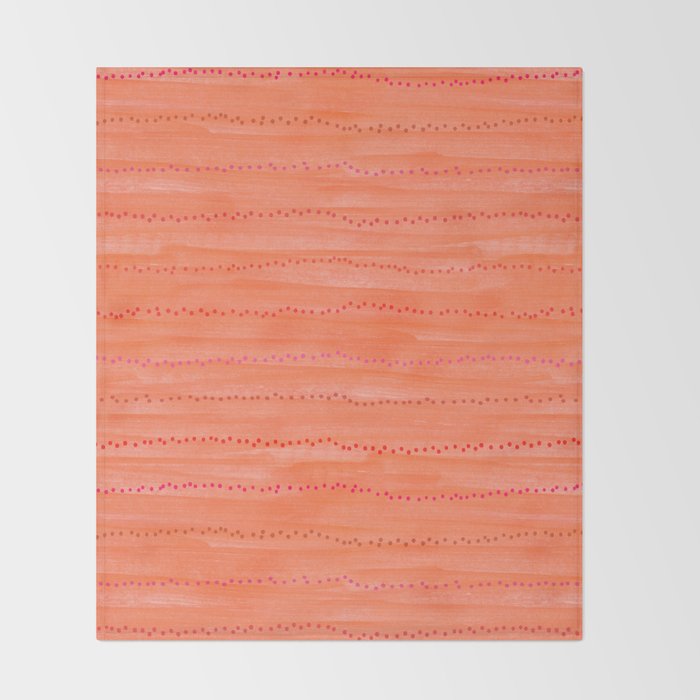 Minimal Doodle Dots in Chili Red Throw Blanket Gallery Image 2