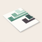 Deep Green Pattern Mid-century Modern Simple Geometric Pattern Watercolor Minimalist Art Squares Notebook Gallery Image 3