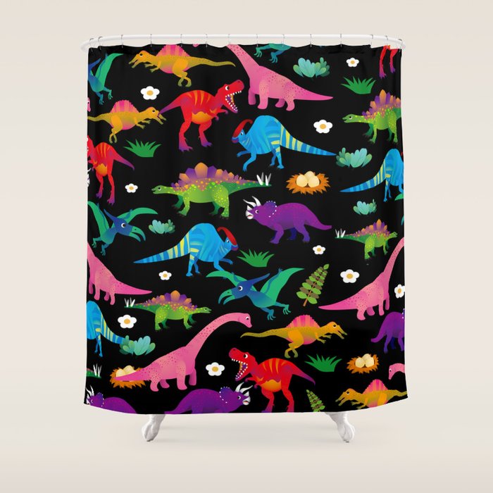 Joyful Dinosaurs World - BK Shower Curtain Gallery Image 1