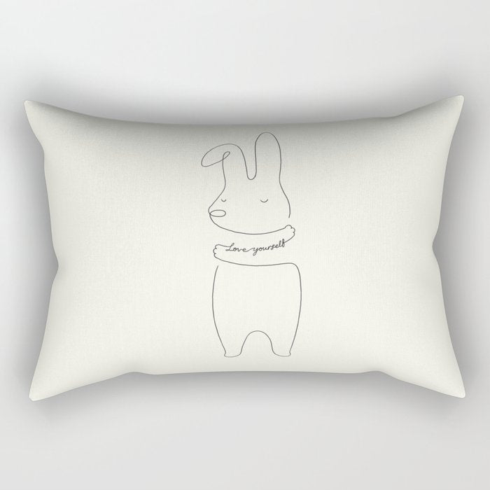 Love Yourself - Bunny Rectangular Pillow Gallery Image 1