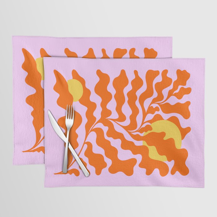 Matisse cut-outs - Pink & Orange Leaf on Sun Placemat Gallery Image 1