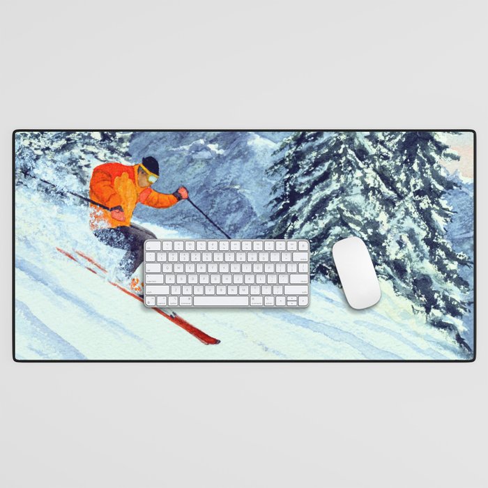 Skiing The Clear Leader Desk Mat Gallery Image 1