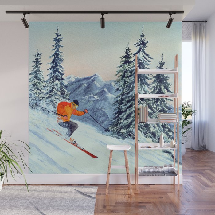 Skiing The Clear Leader Wall Mural Gallery Image 1