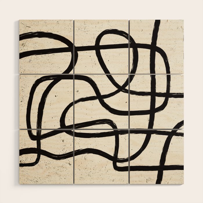 Japandi Minimal Marker Shapes Wood Wall Art Gallery Image 1