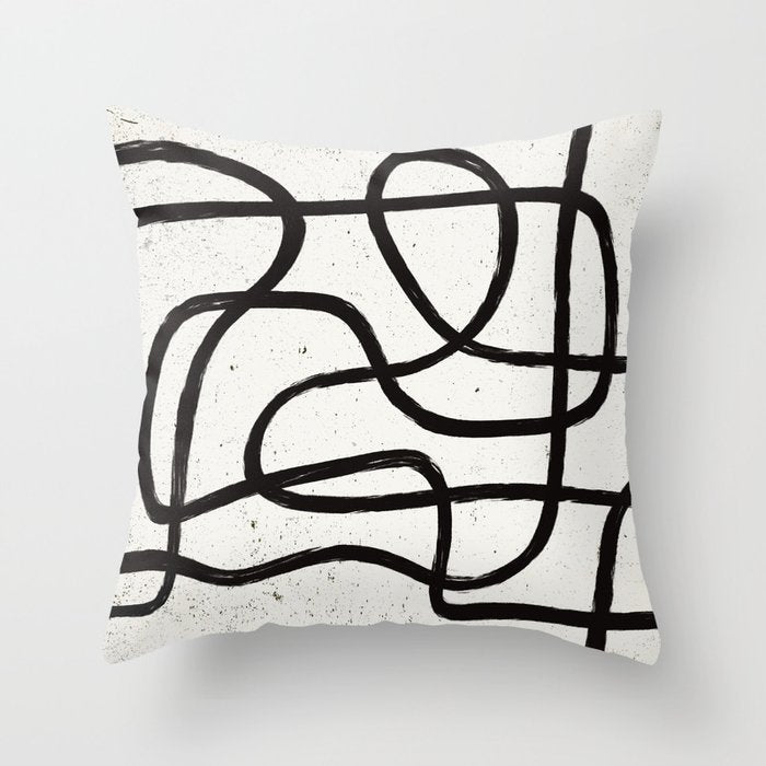Japandi Minimal Marker Shapes Throw Pillow Gallery Image 6