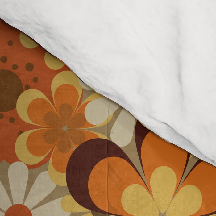 70's Floral Prints, Retro Art Comforter Gallery Image 4