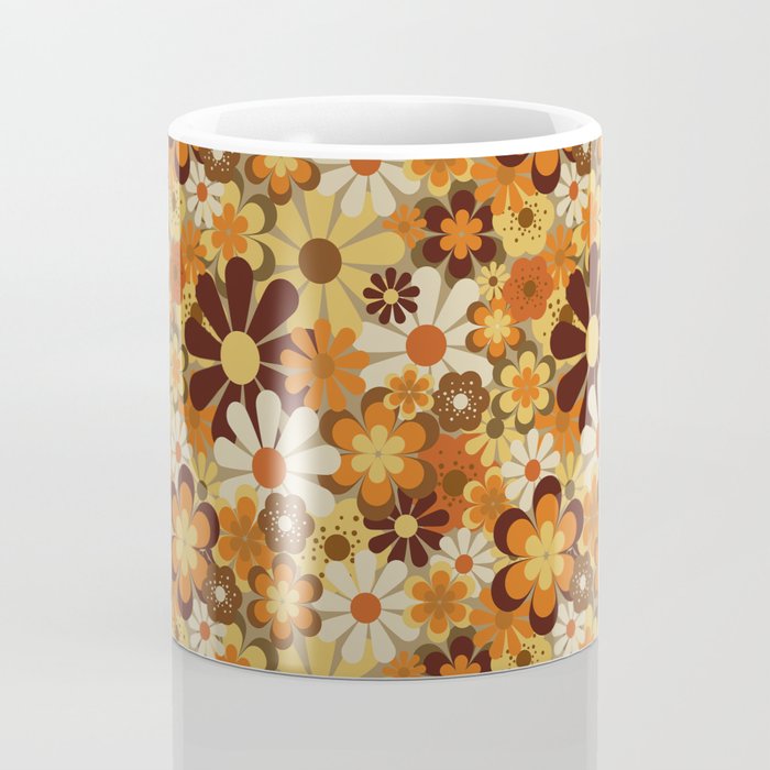 70's Floral Prints, Retro Art Coffee Mug Gallery Image 4