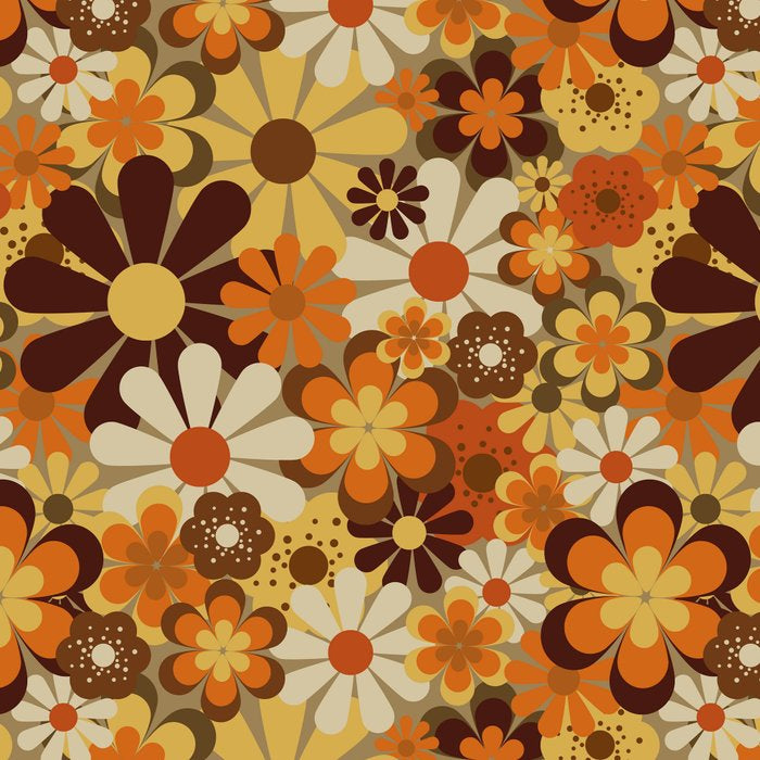 70's Floral Prints, Retro Art Coffee Mug Gallery Image 2
