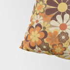 70's Floral Prints, Retro Art Pillow Sham Gallery Image 4