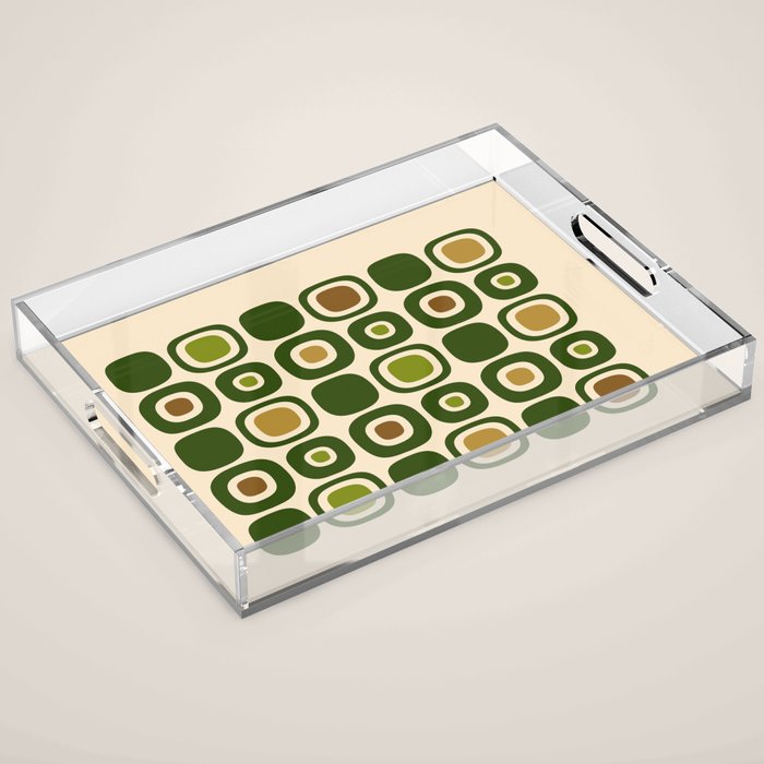 Mid Century Modern Modern Organic Shapes Pattern 321 Green Acrylic Tray Gallery Image 1