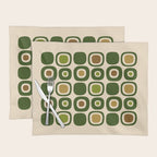 Mid Century Modern Modern Organic Shapes Pattern 321 Green Placemat Gallery Image 1