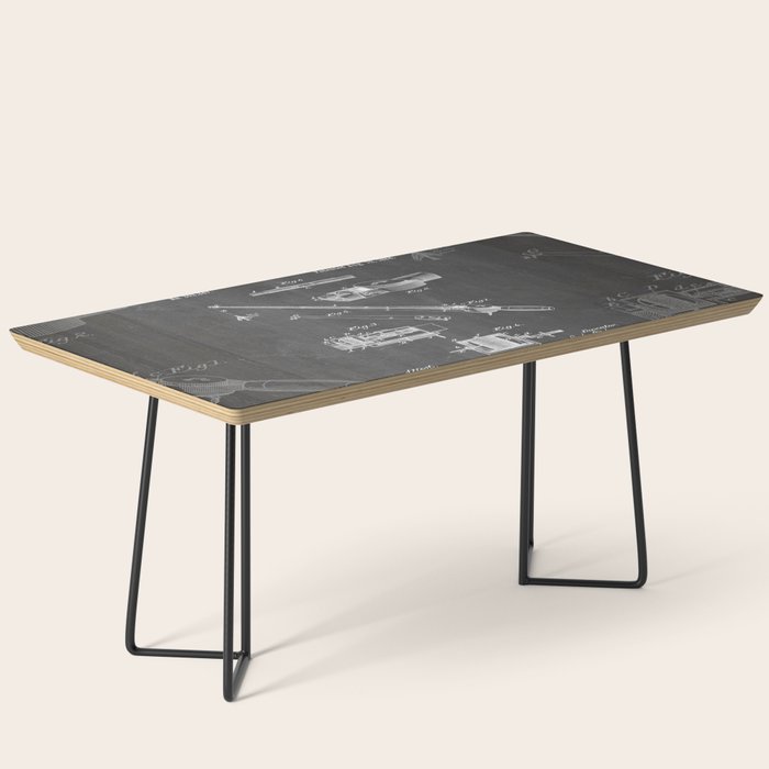 Fishing Rod Patent - Fishing Art - Black Chalkboard Coffee Table Gallery Image 1
