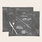 Fishing Rod Patent - Fishing Art - Black Chalkboard Placemat Gallery Image 1