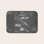 Fishing Rod Patent - Fishing Art - Black Chalkboard Bath Mat Gallery Image 1